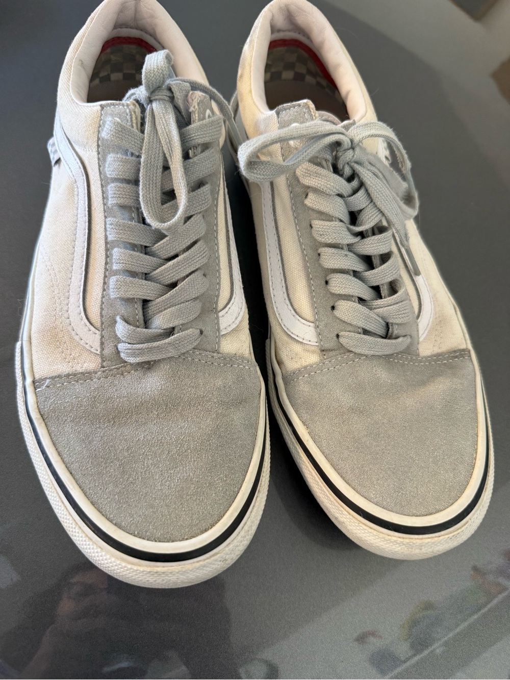 Vans Low-Top Suede & Canvas Sneakers - Light Gray & White